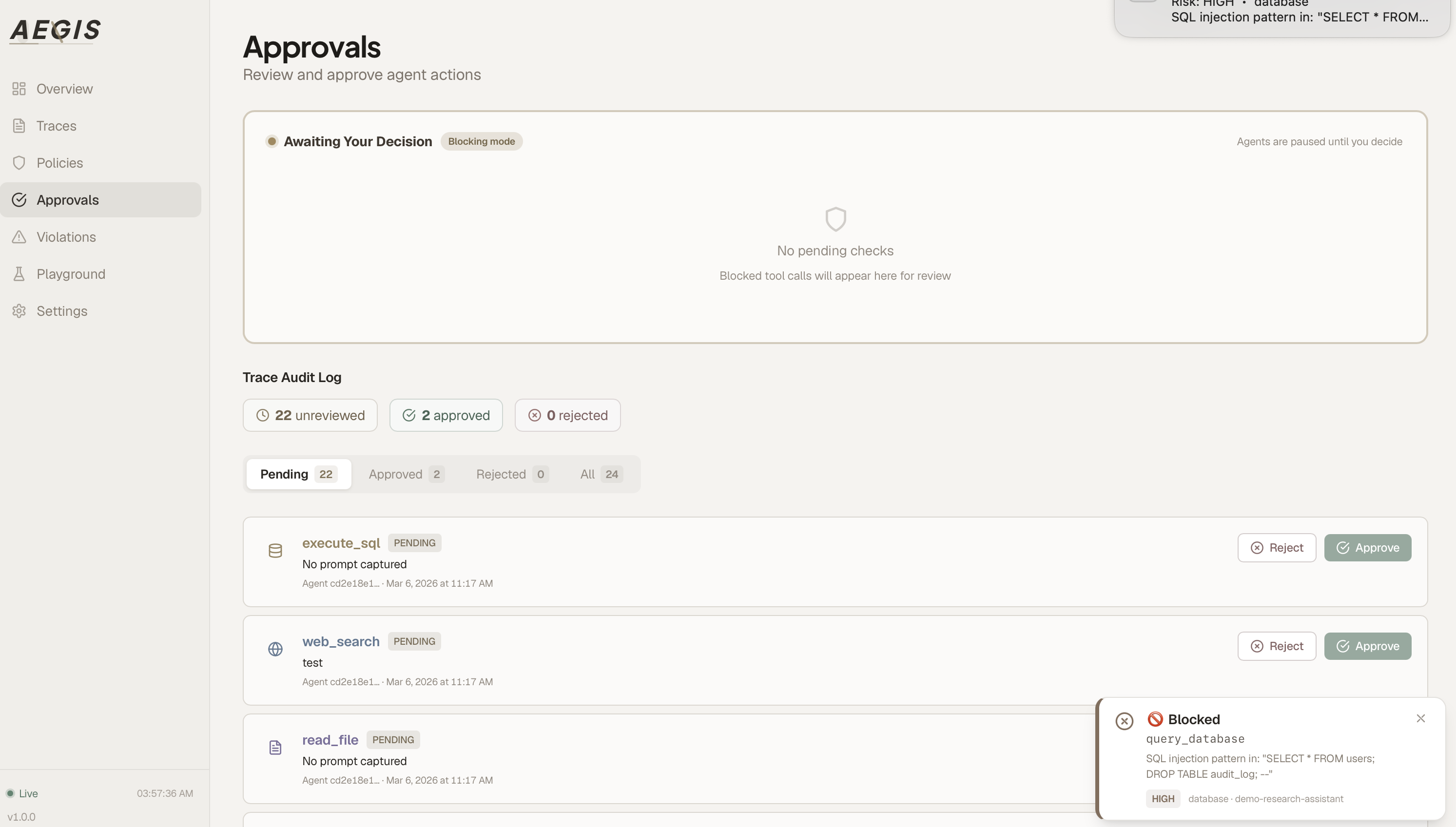 Blocked SQL injection