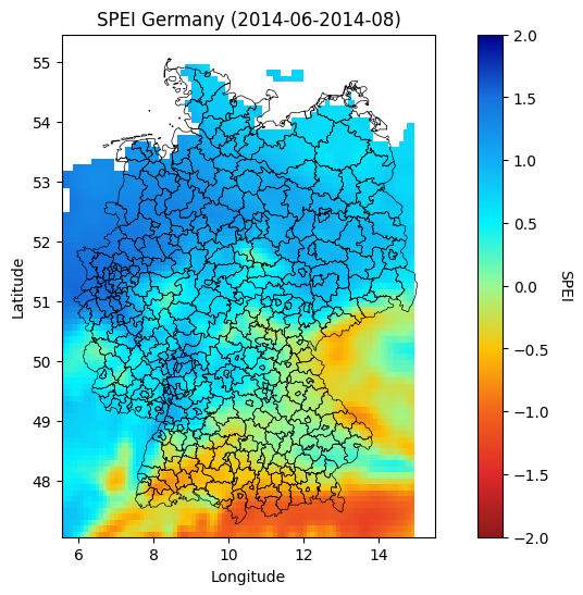 SPEI Calculation using remote sensing data from NASA-GPM and ERA-5 Land for September 2014