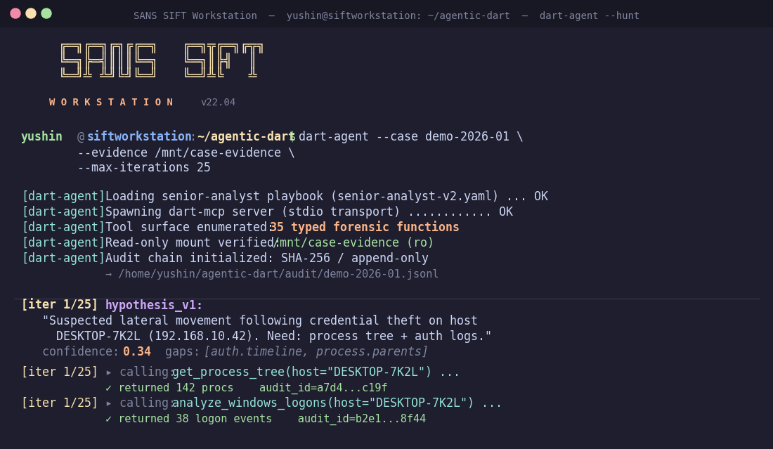 dart-agent startup and first hypothesis