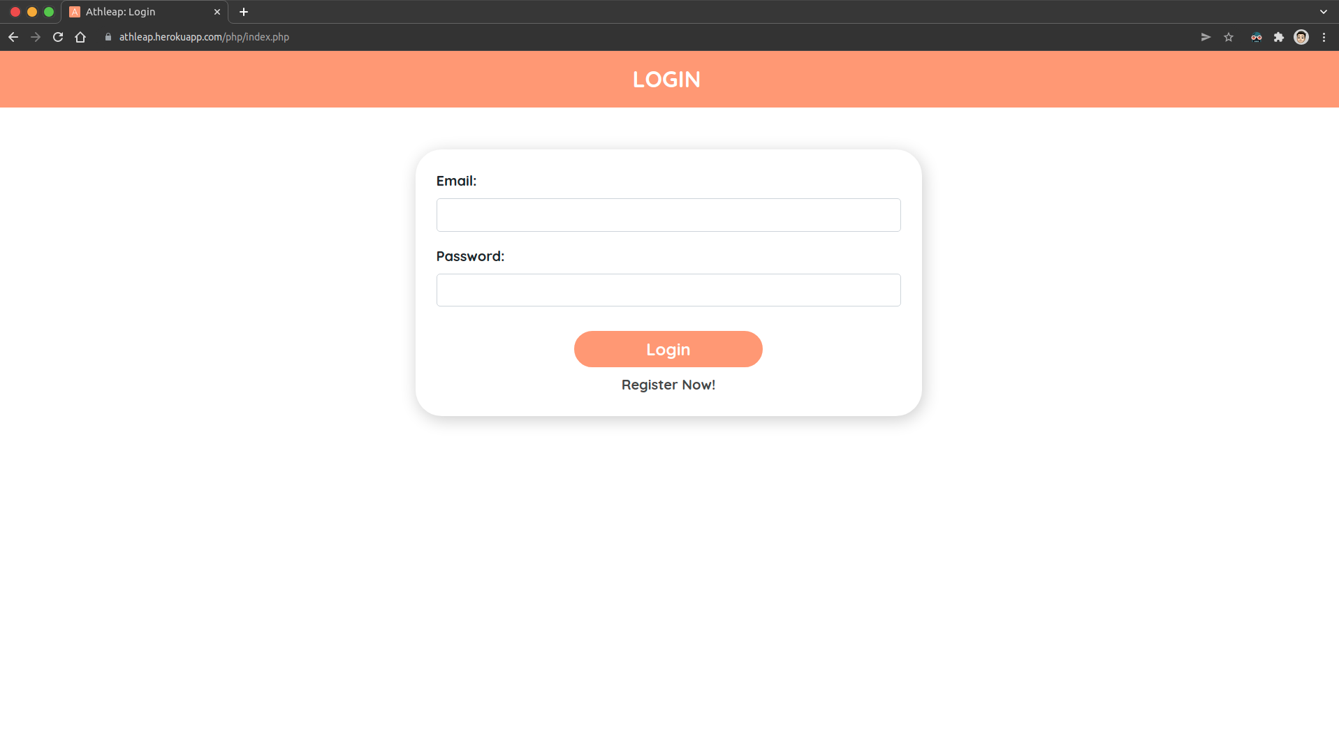 Desktop Login Page