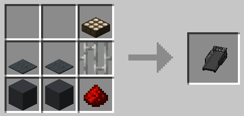 Treadmill: Air + Air + Daylight Detector + Gray Carpet + Gray Carpet + Iron Bars + Gray Concrete + Gray Concrete + Redstone