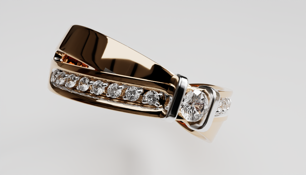 A ring read from glTF, path traced