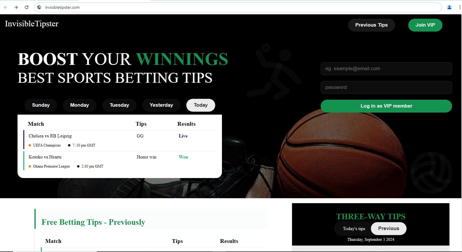 A Soccer betting tips site created with Xolus