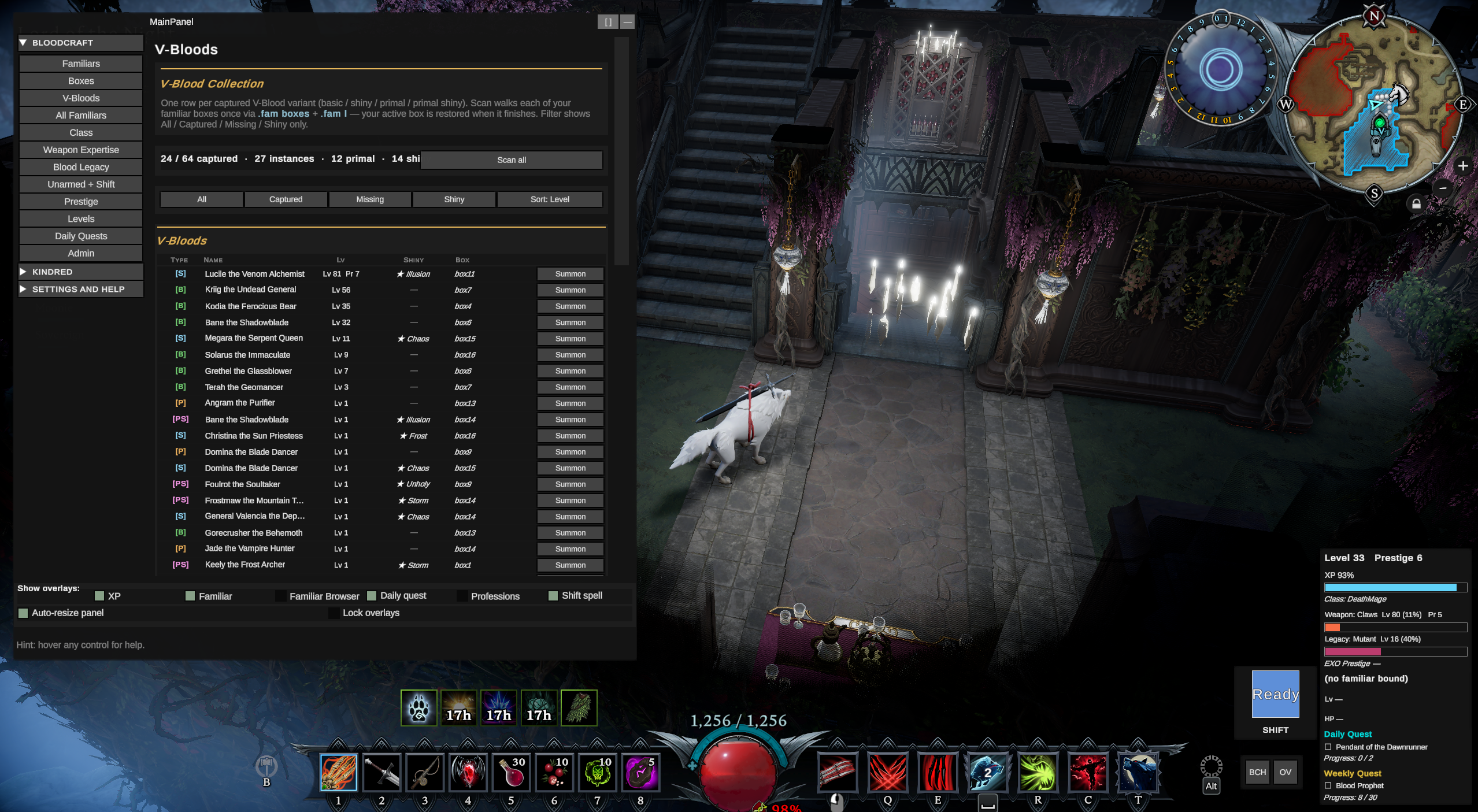 In-game capture — combined HUD elements (v0.13.0)