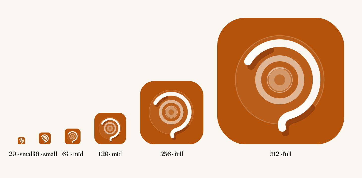 Spool logo across sizes