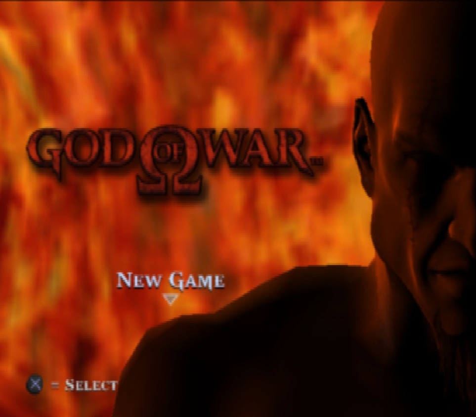 Menu principal de God of War na recompilação nativa experimental para Windows