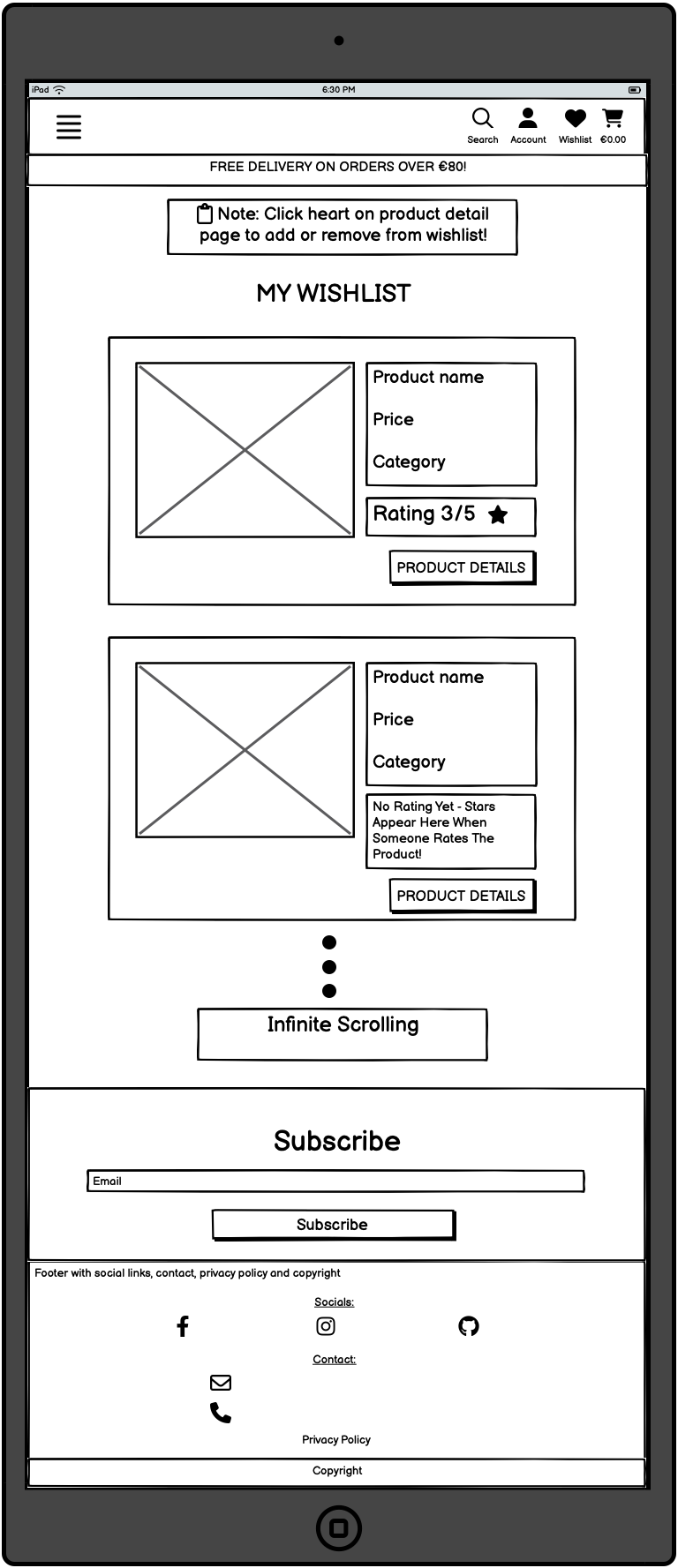 Wishlist Tablet