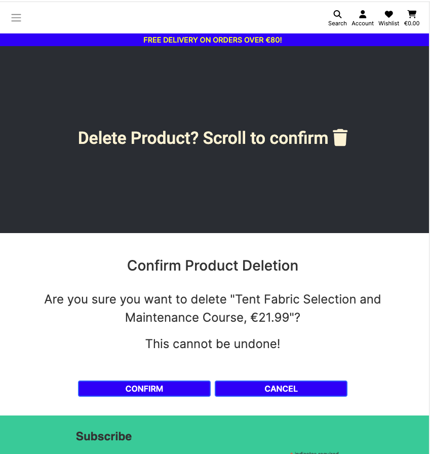 Delete product