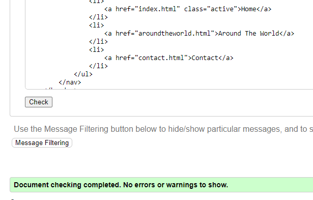 Index HTML validation