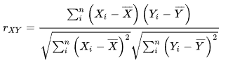 피어슨 상관계수_수식