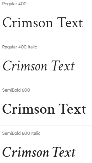 Crimson Text Font