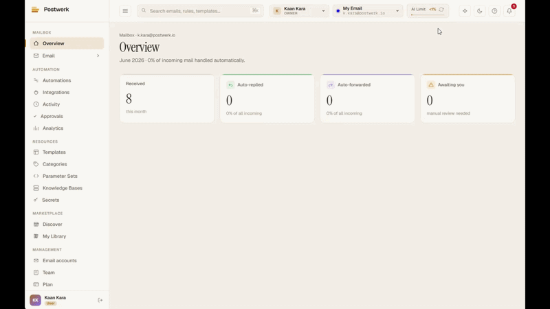Postwerk — building an email automation with the AI assistant