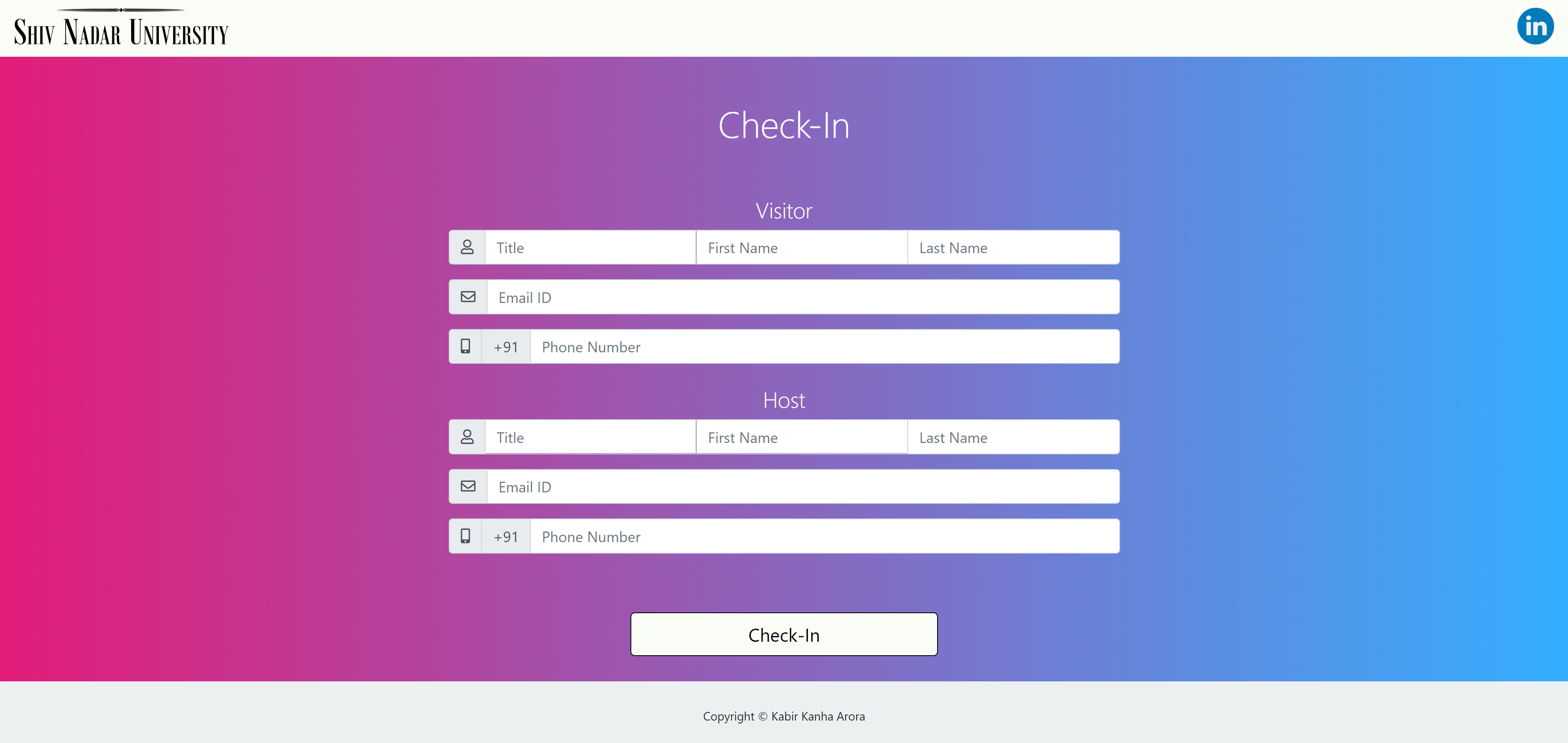 Check-In Page