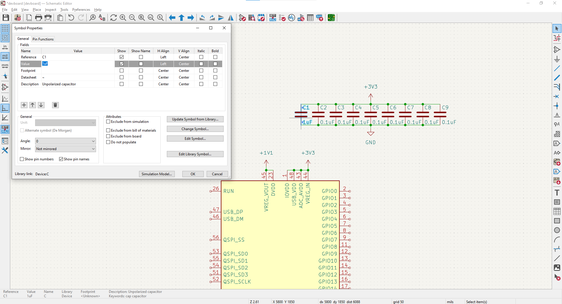 3.3V decoupling in place