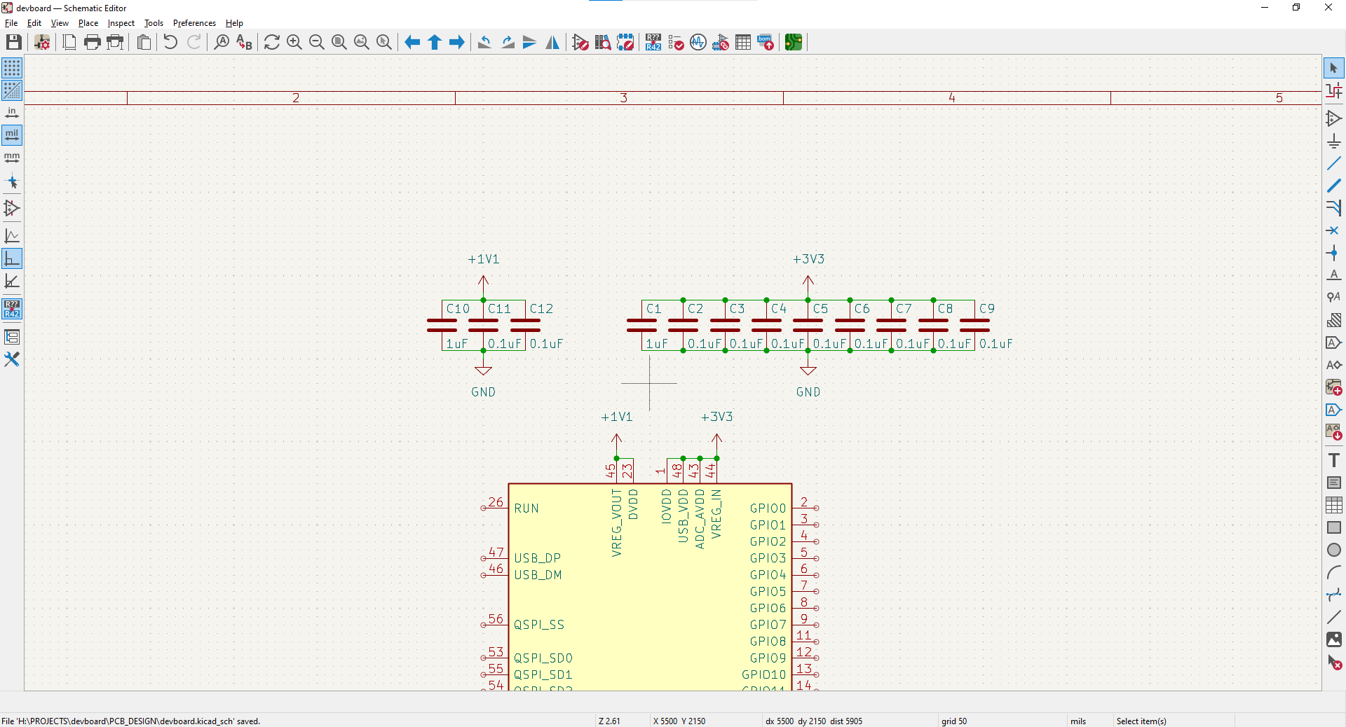 1.1V decoupling in place