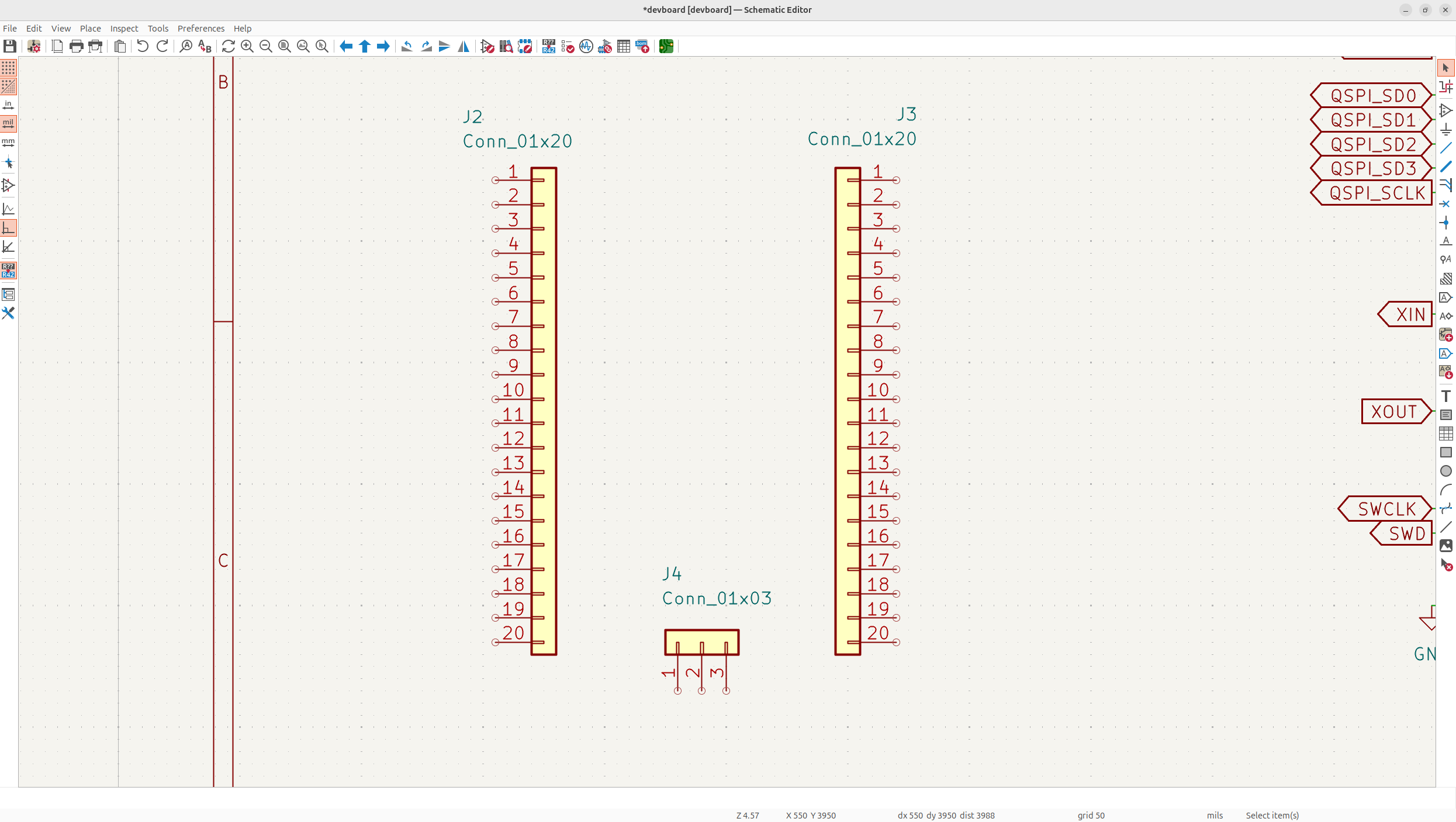 Header symbols placed