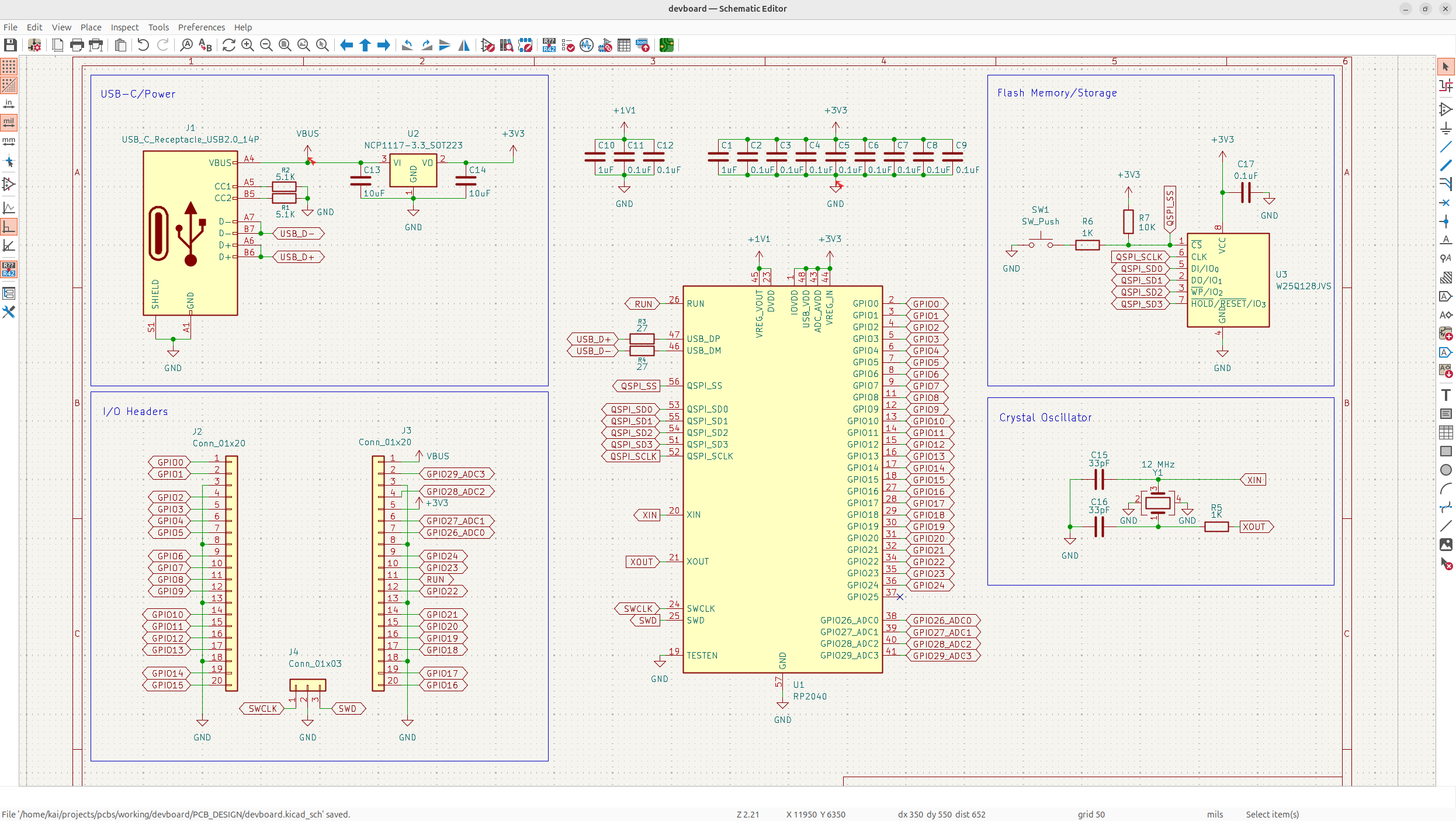 Schematic grouped into labelled blocks