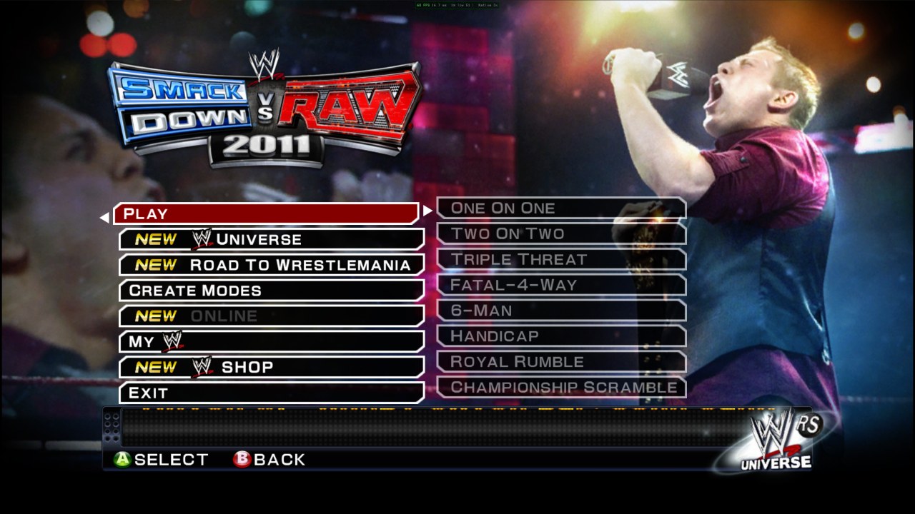 Main menu