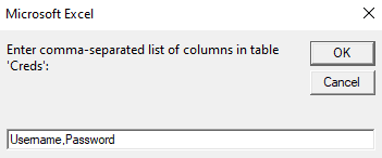 Column names prompt