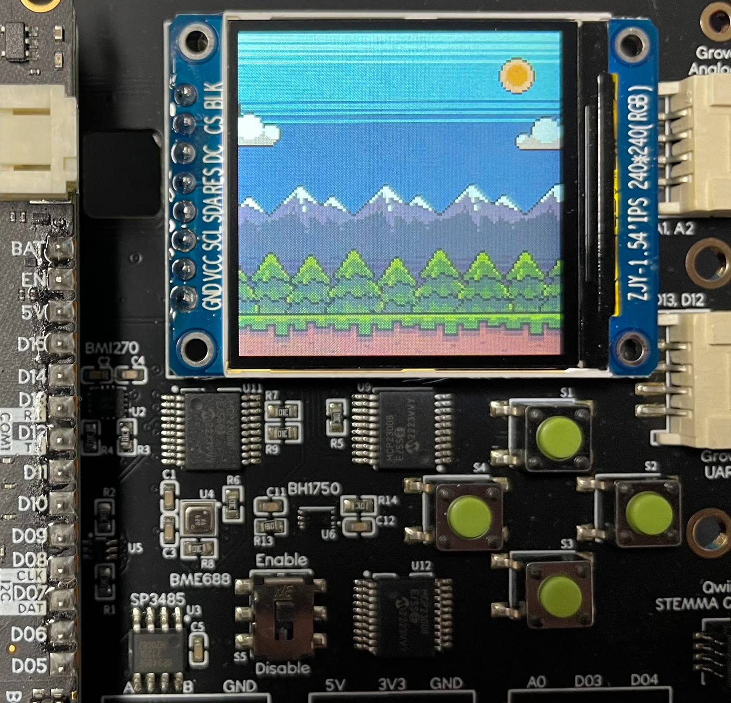 Glade2d demo running on a Project Lab board