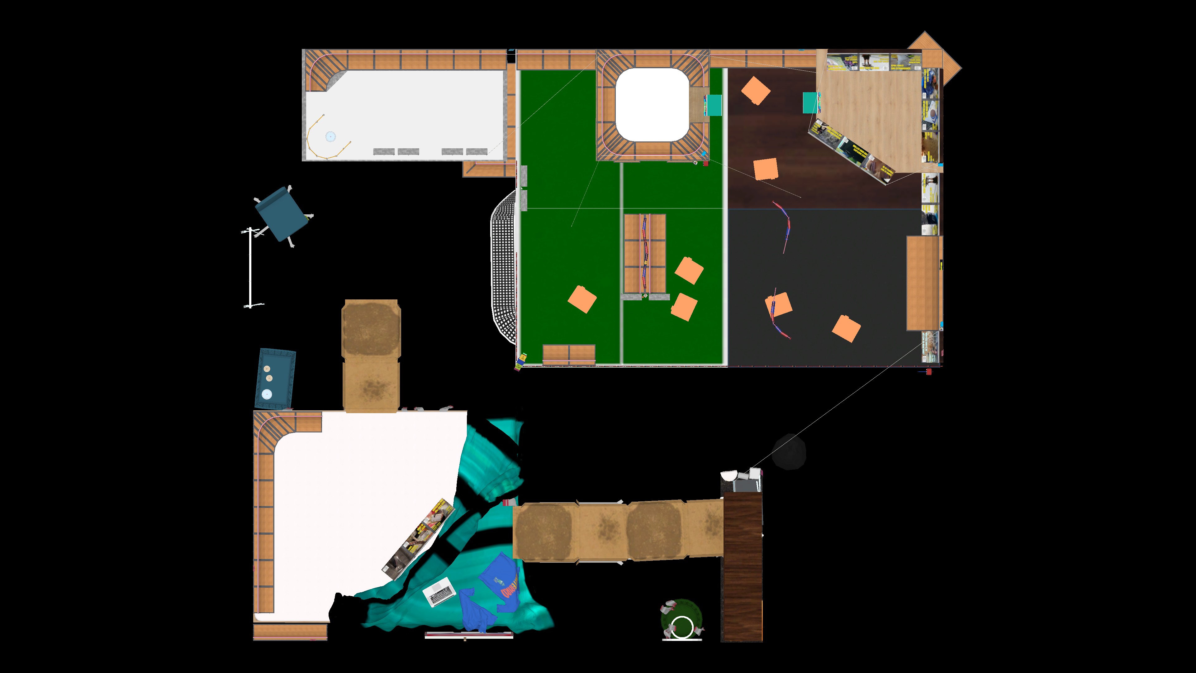 SkateBird | Bedroom 1 from above