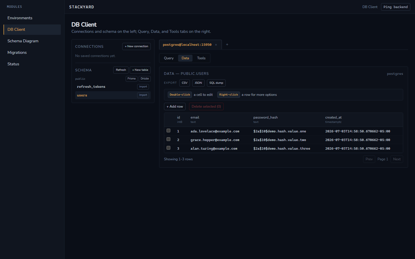 Stackyard — Gestor de Entornos de Bases de Datos Locales
