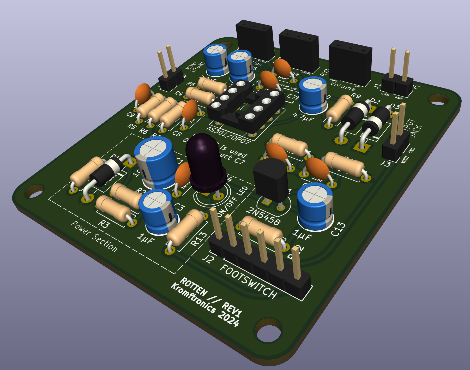 PCB 3D Model Sideview