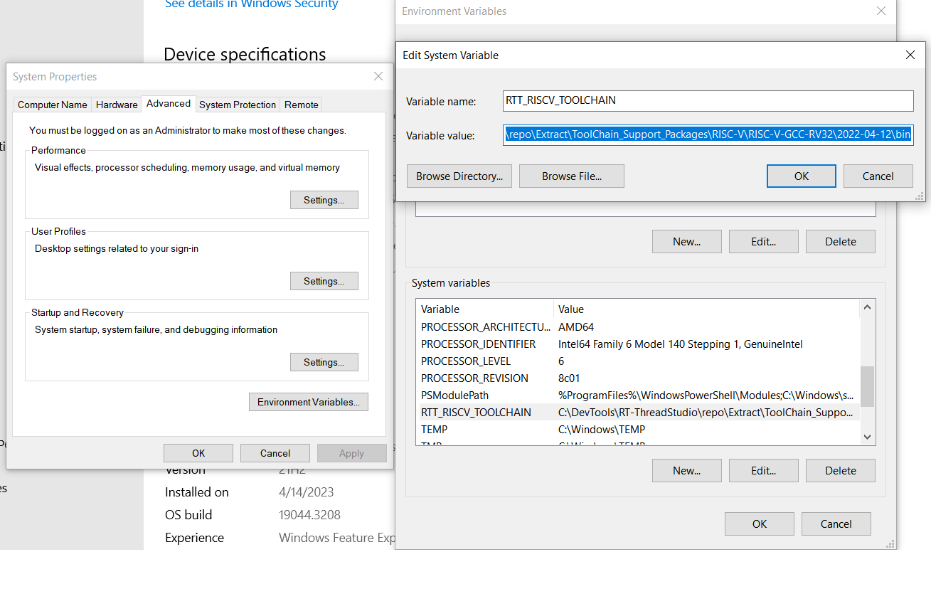 Set RTT_RISCV_TOOLCHAIN environment variable