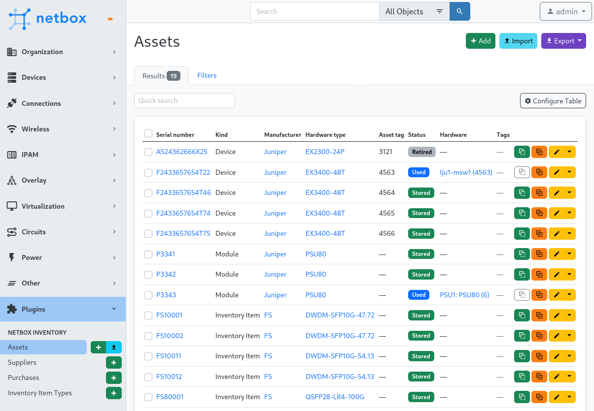 Asset - List View