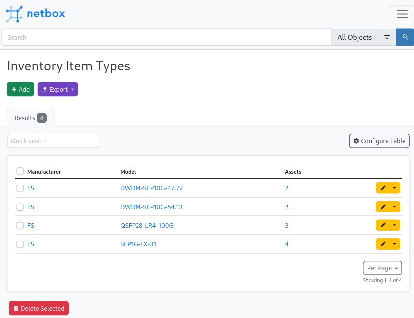 Asset - List View