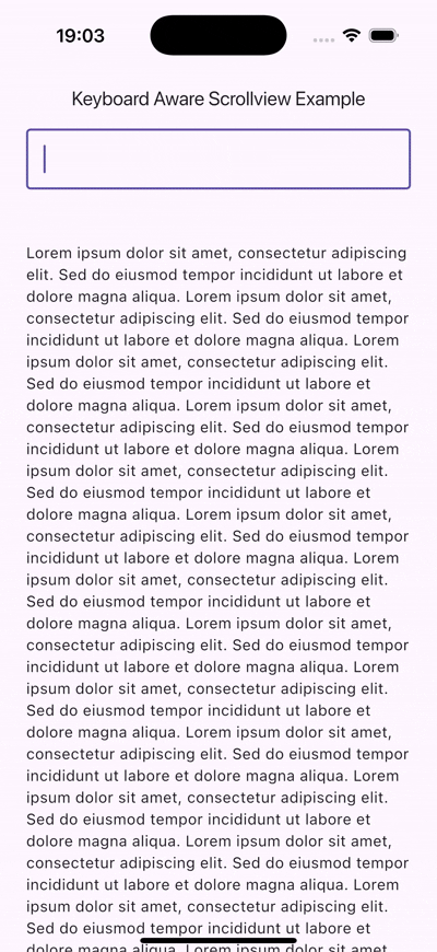 KeyboardAwareScrollView Demo
