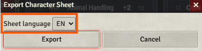Language selection dialog