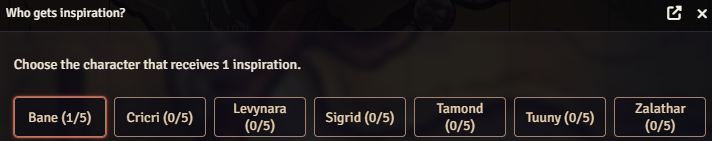 GM dialog for granting inspiration