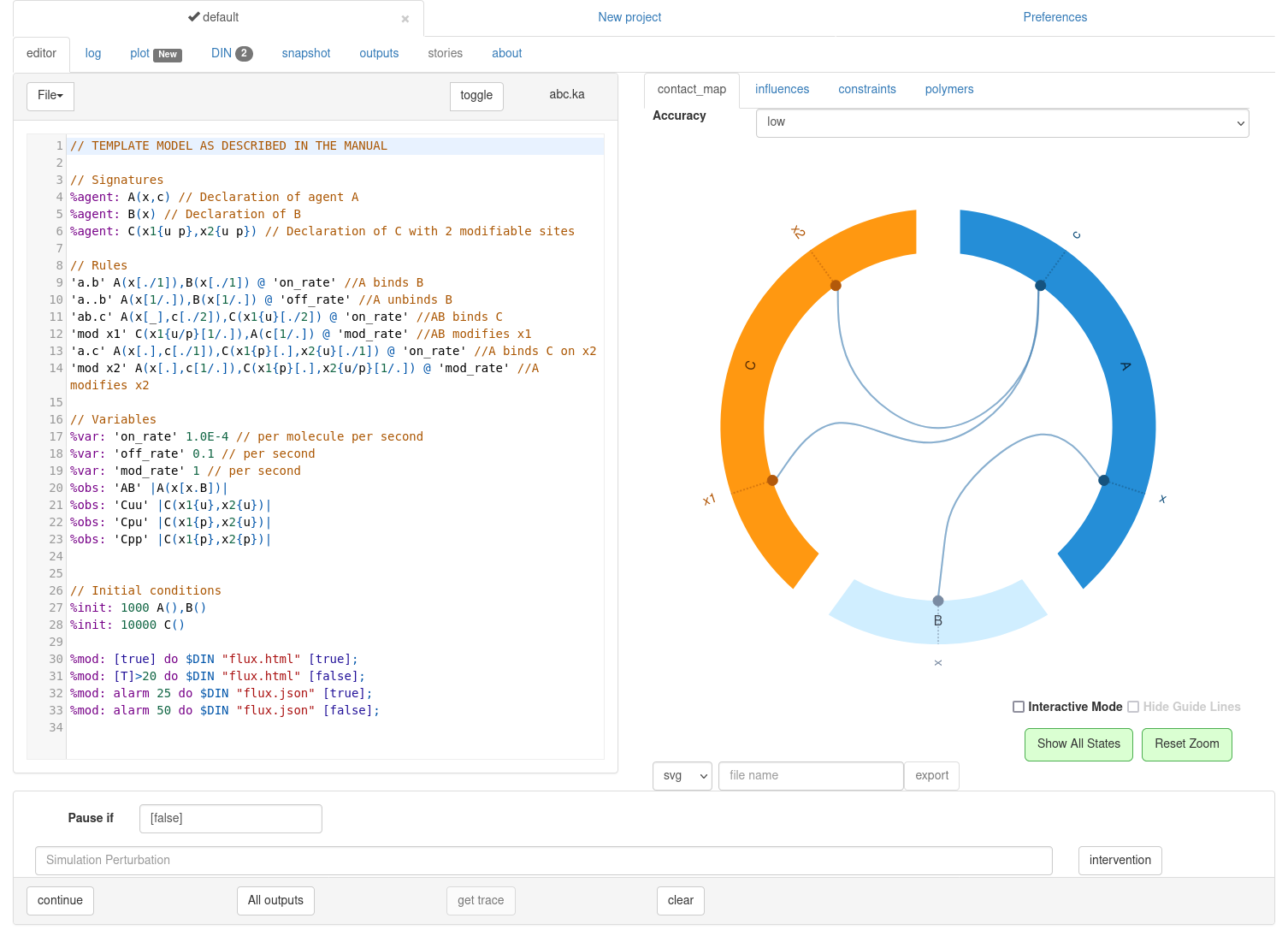 Editor screenshot with contact map