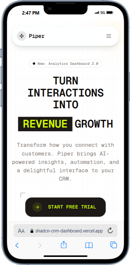 Mobile Dashboard