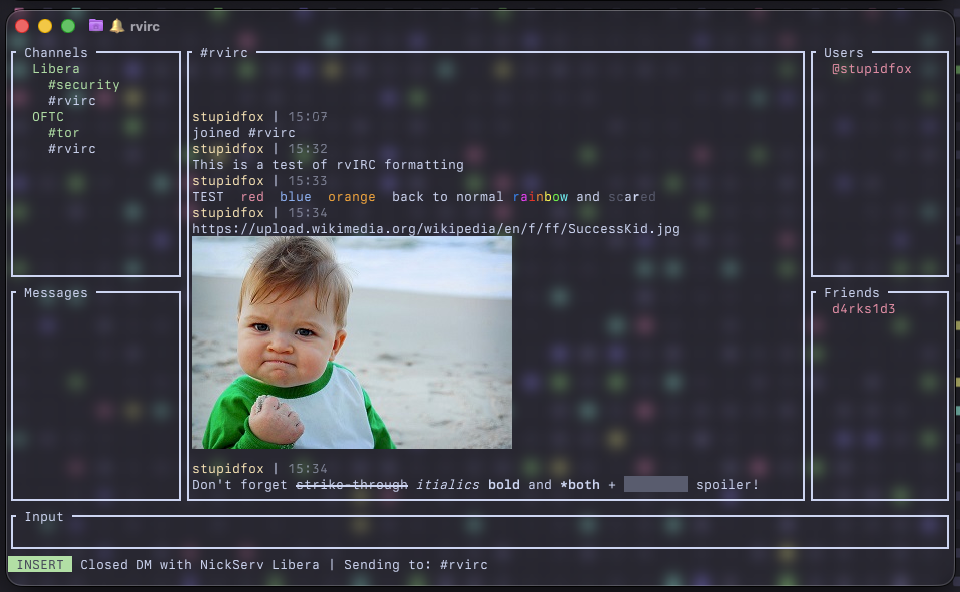 rvIRC screenshot