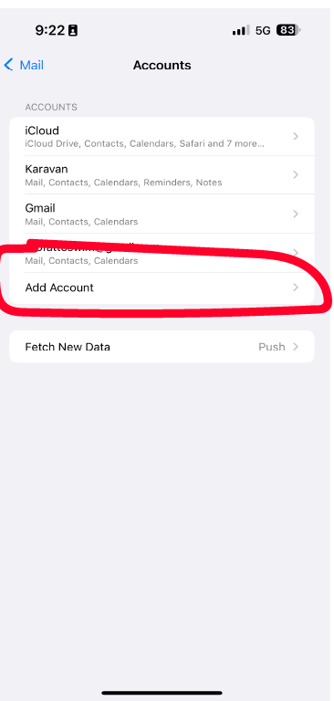 Add Account UI