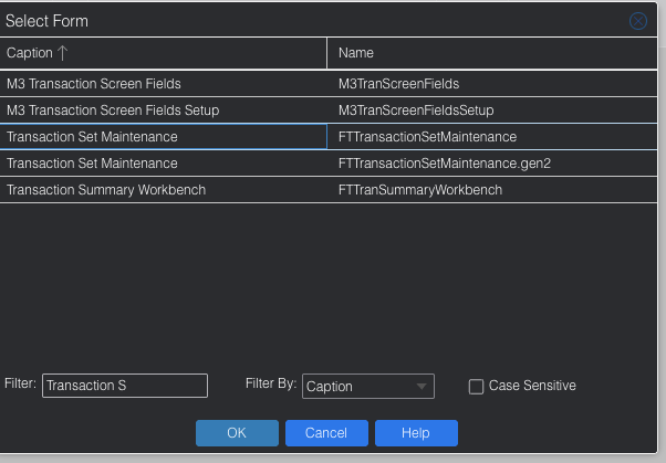 Transaction Set Maintenance
