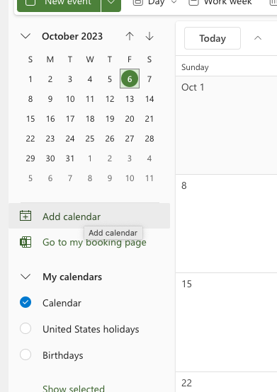 Add Calendar