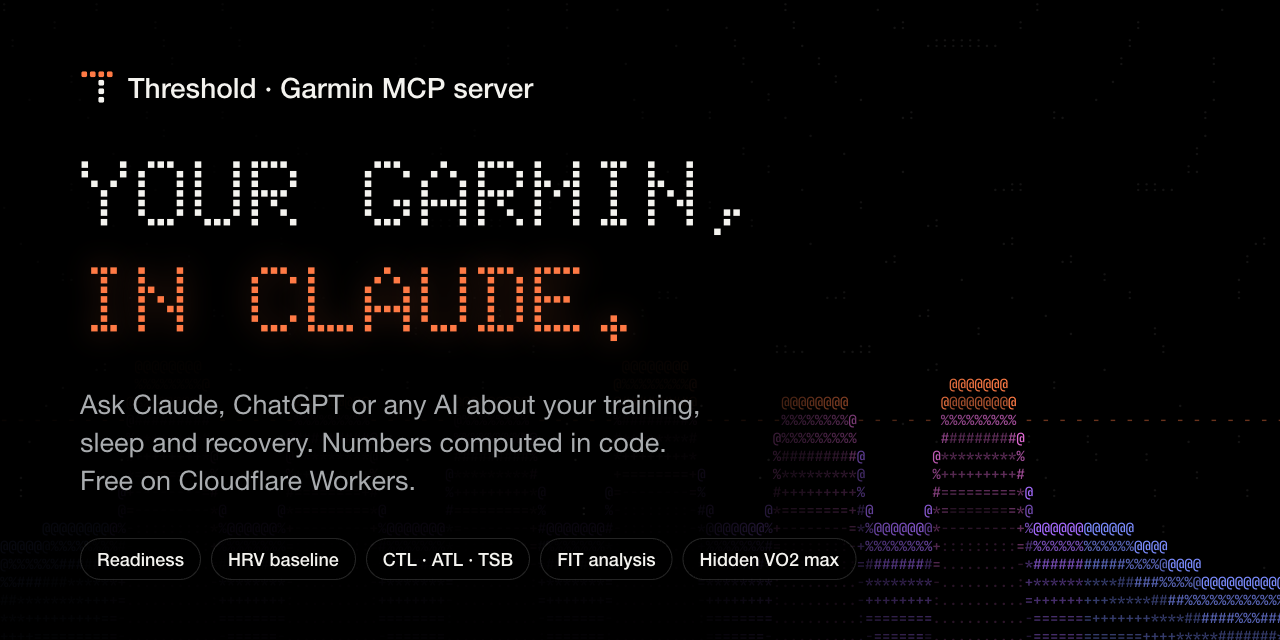 Threshold, a Garmin MCP server for Claude, ChatGPT and any AI assistant