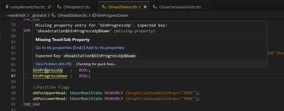 Missing TeachTalk Property
