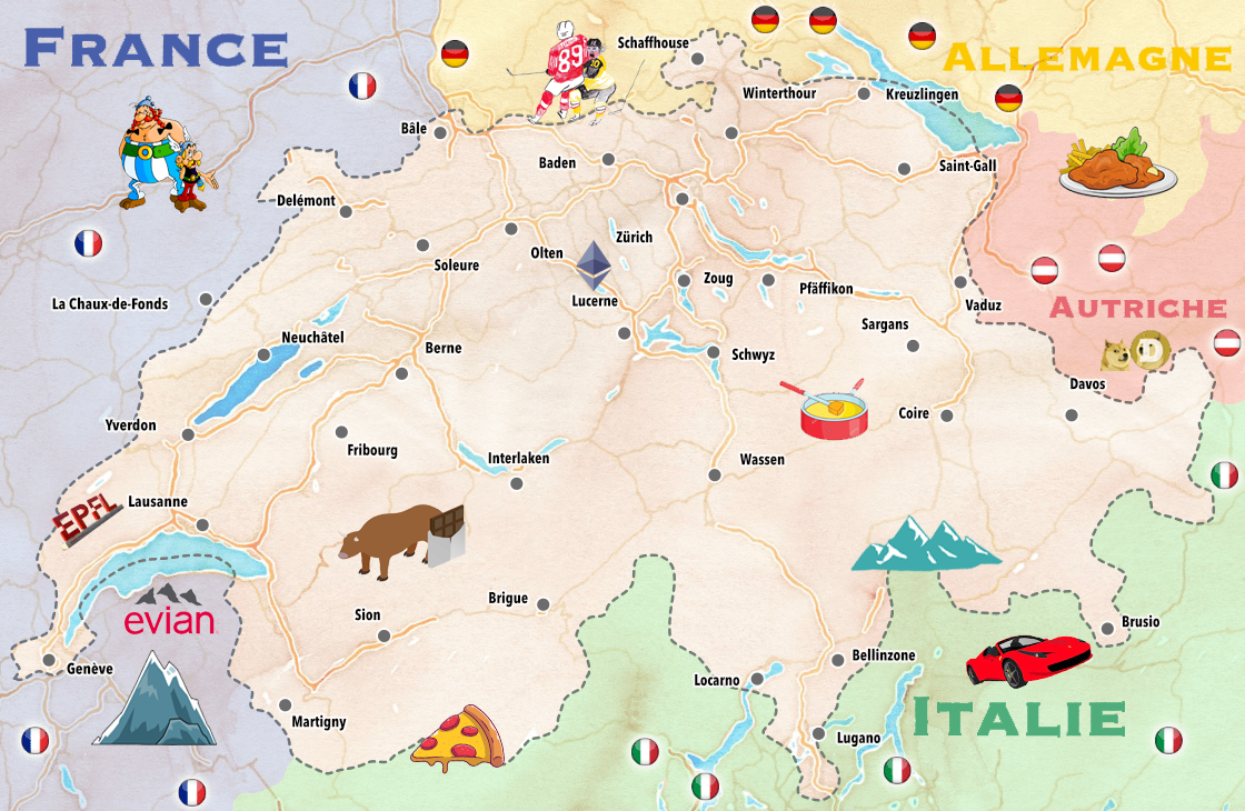 Swiss rail game map