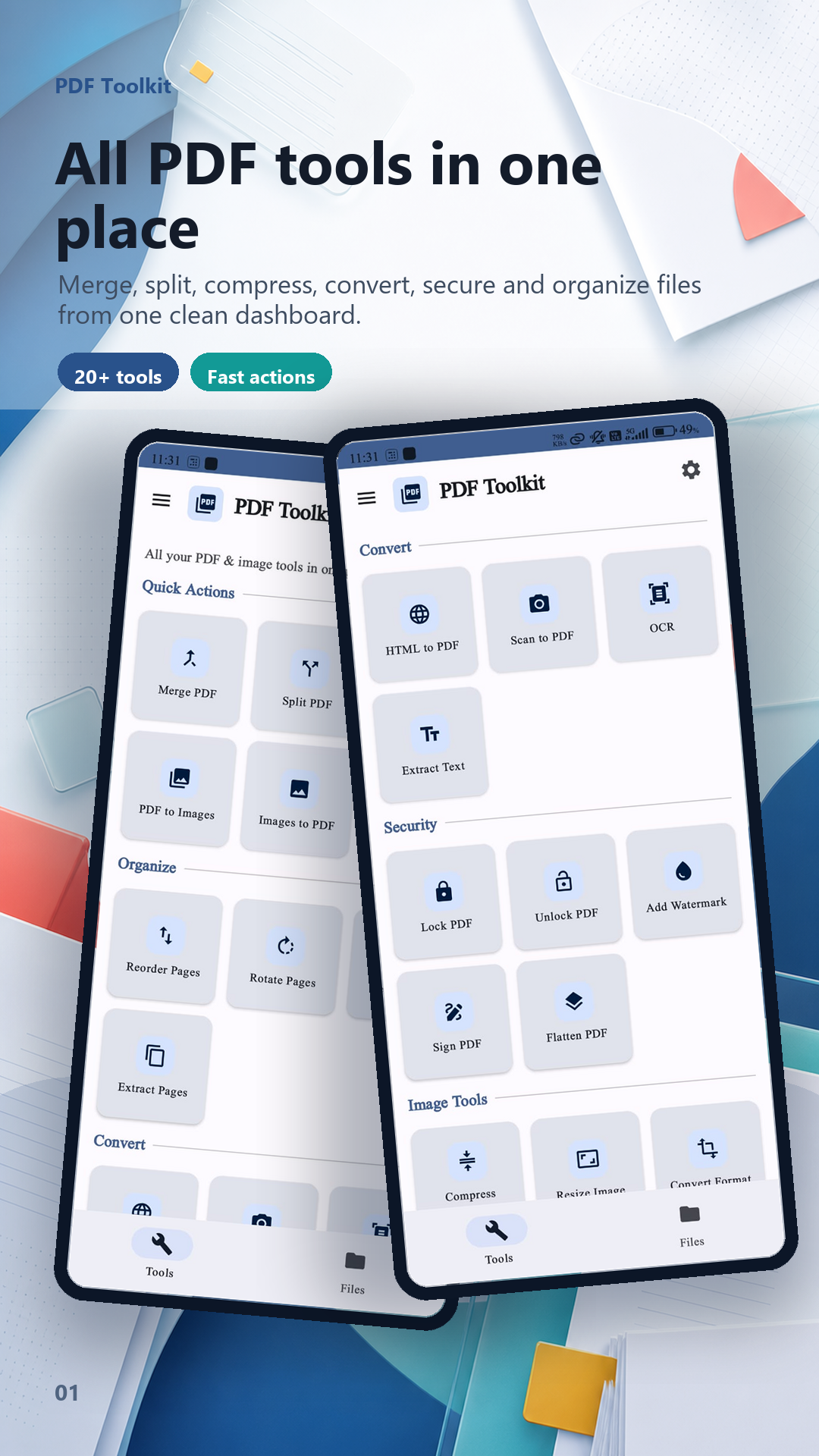 Screenshot 1 of PDF Tools — opens full size