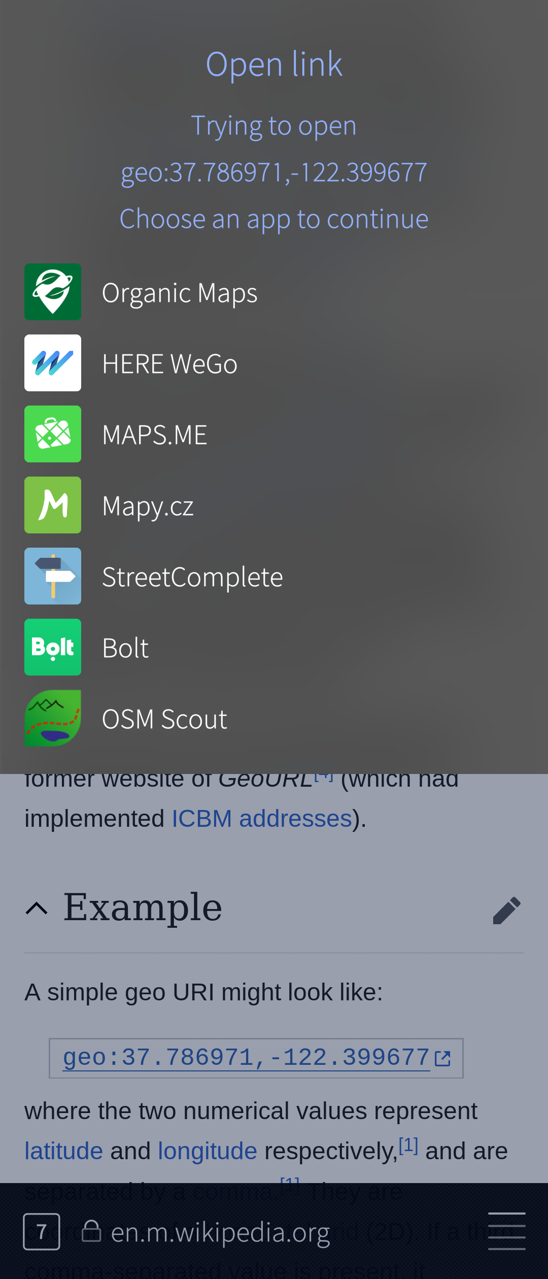 Screenshot of harbour-osmscout-open-url