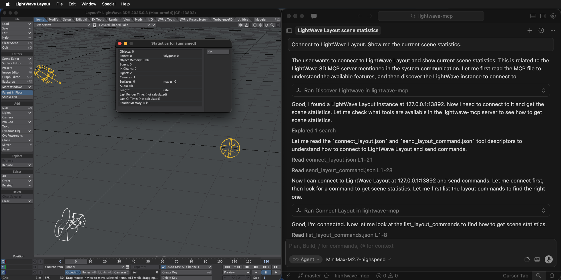 lightwave-mcp screenshot Statistics