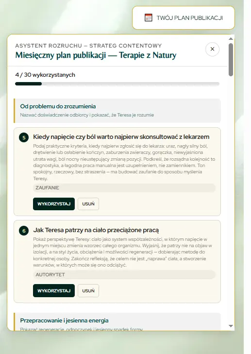 Krok 1 – Lista publikacji po otwarciu