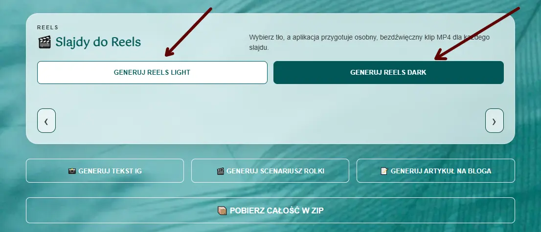 Krok 11 – Przyciski generowania reelsów