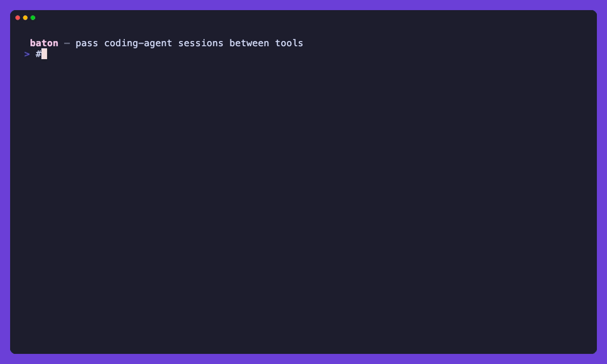 baton converting a Claude Code session to opencode