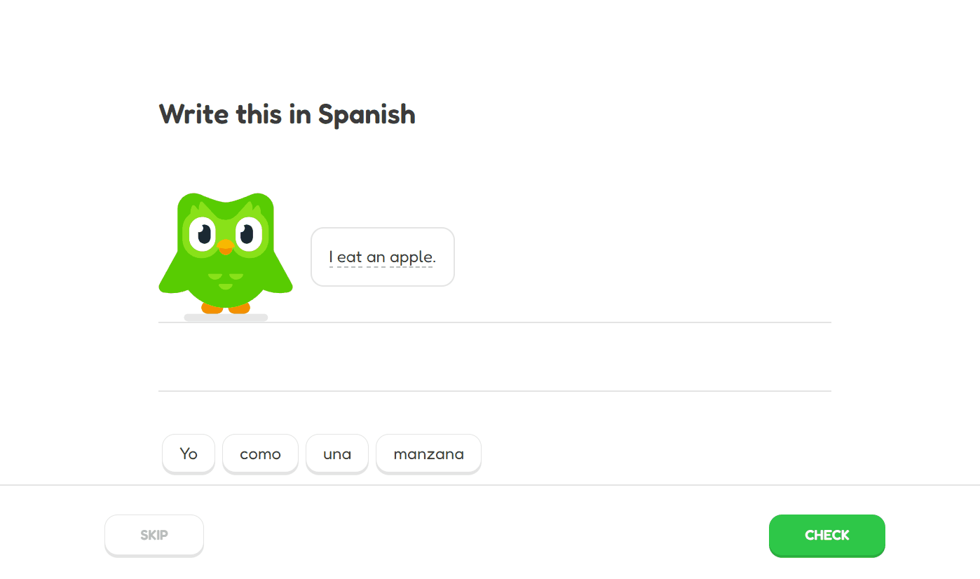 Original Duolingo UI
