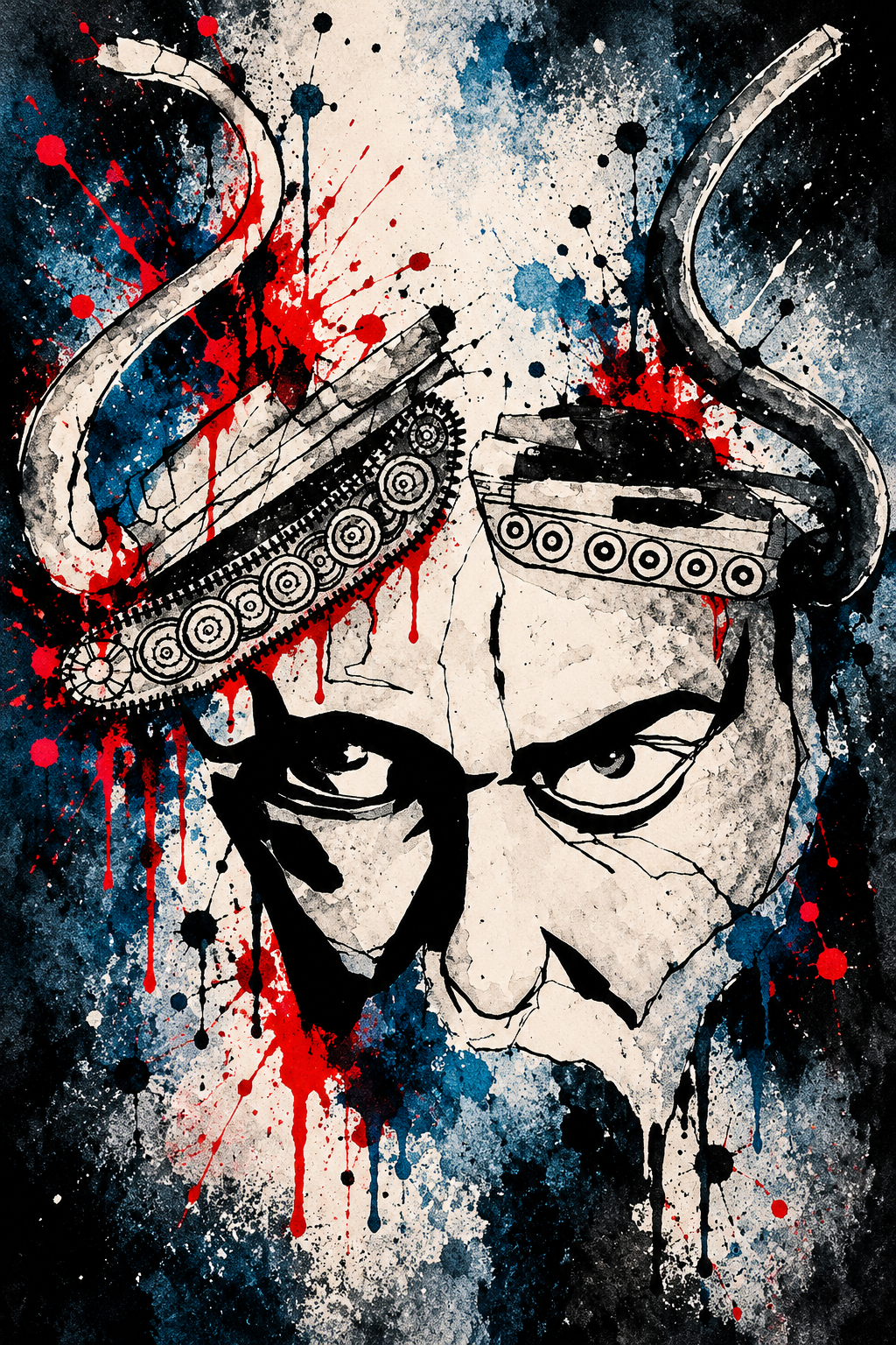 War Mask tattoo artwork